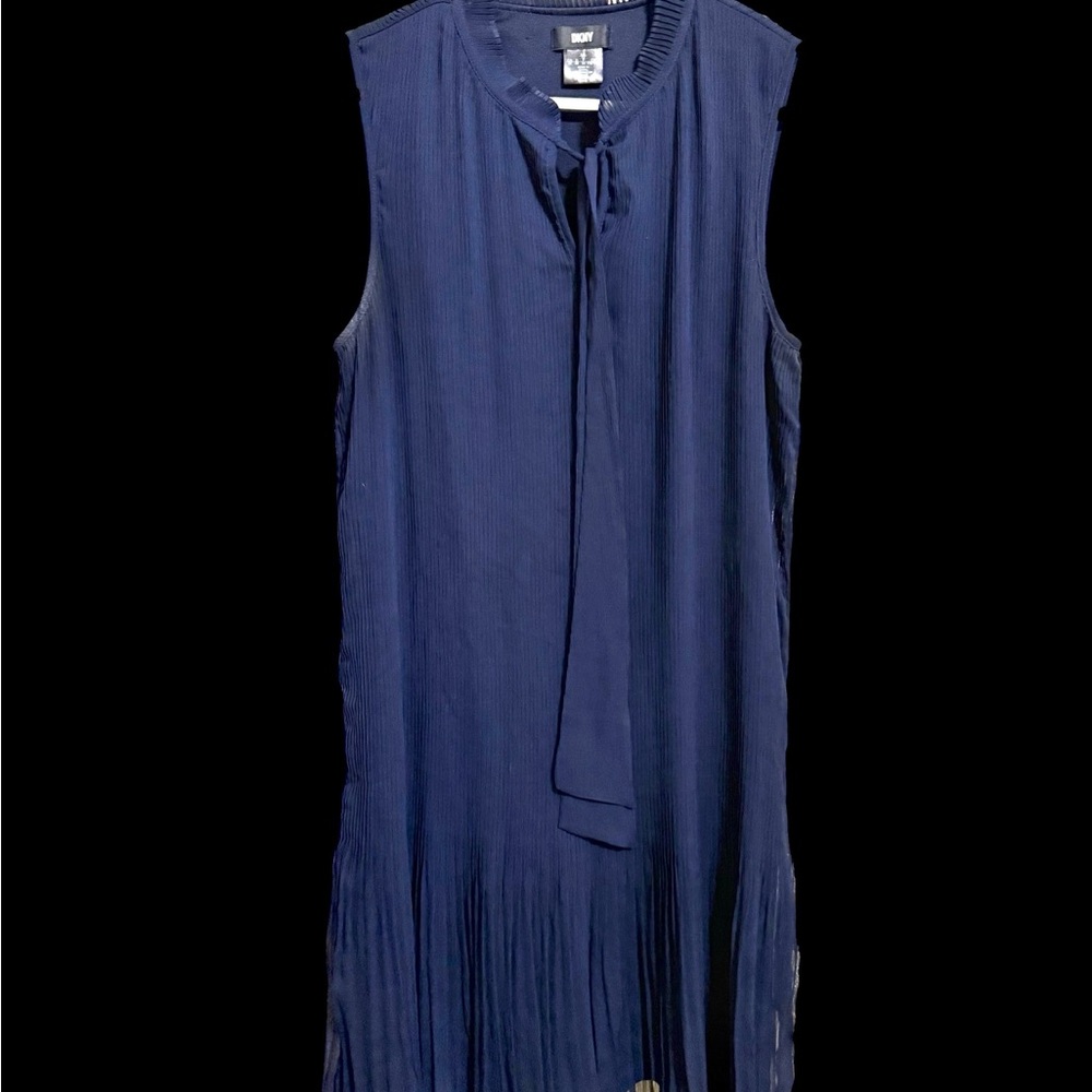 O65 DKNY Deep Blue Sleeveless Midi Dress